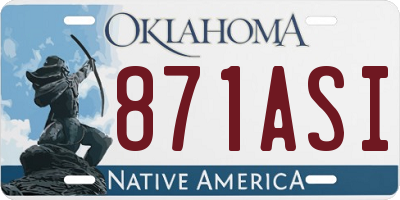 OK license plate 871ASI