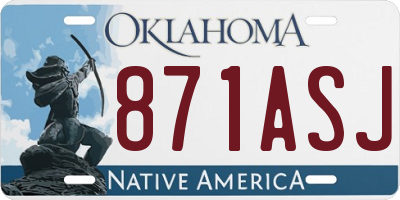 OK license plate 871ASJ
