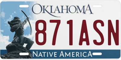 OK license plate 871ASN