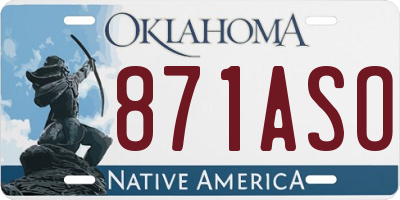 OK license plate 871ASO