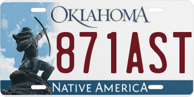 OK license plate 871AST