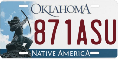 OK license plate 871ASU