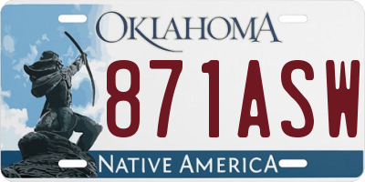 OK license plate 871ASW