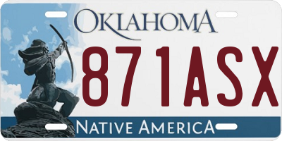 OK license plate 871ASX