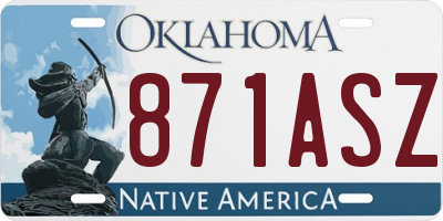 OK license plate 871ASZ