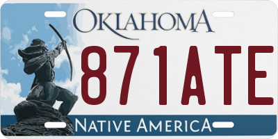 OK license plate 871ATE