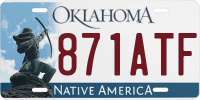 OK license plate 871ATF