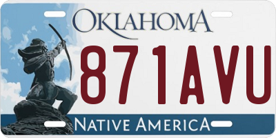 OK license plate 871AVU