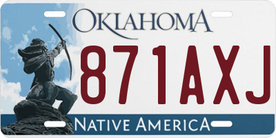 OK license plate 871AXJ