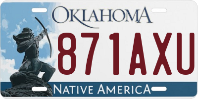 OK license plate 871AXU