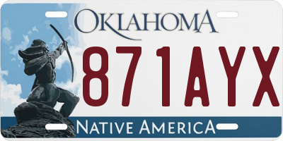 OK license plate 871AYX