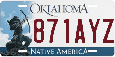 OK license plate 871AYZ