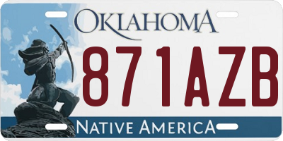 OK license plate 871AZB