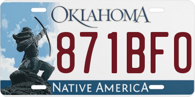 OK license plate 871BFO