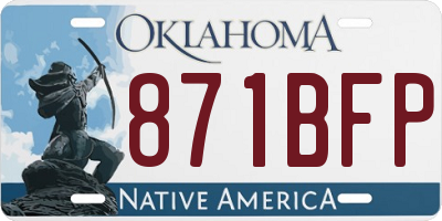 OK license plate 871BFP