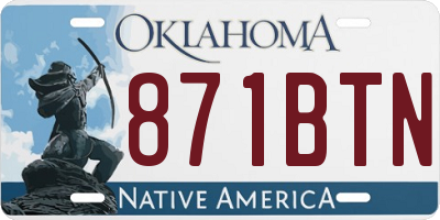 OK license plate 871BTN