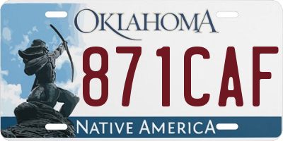 OK license plate 871CAF