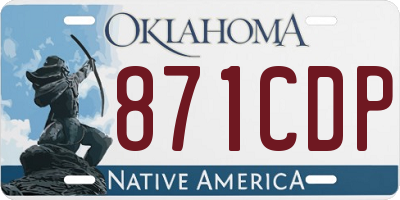 OK license plate 871CDP
