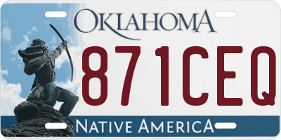 OK license plate 871CEQ
