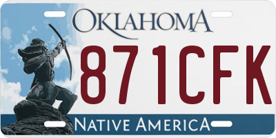 OK license plate 871CFK