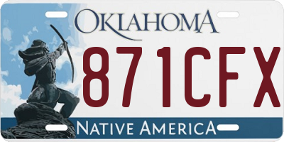 OK license plate 871CFX