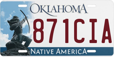 OK license plate 871CIA
