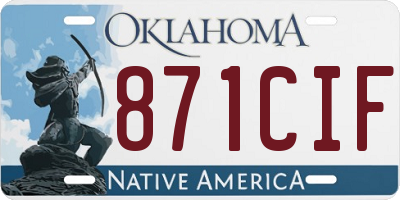 OK license plate 871CIF