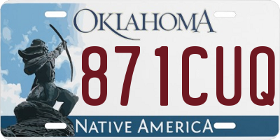 OK license plate 871CUQ