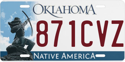 OK license plate 871CVZ