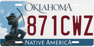 OK license plate 871CWZ