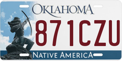 OK license plate 871CZU