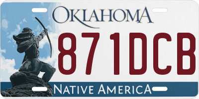 OK license plate 871DCB
