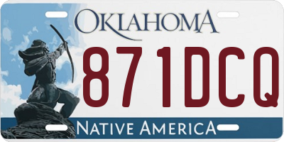 OK license plate 871DCQ