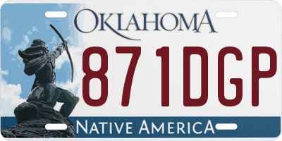 OK license plate 871DGP