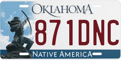 OK license plate 871DNC