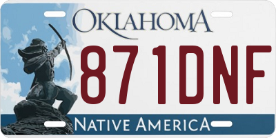 OK license plate 871DNF