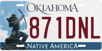OK license plate 871DNL