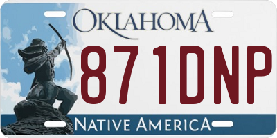 OK license plate 871DNP