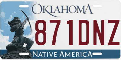 OK license plate 871DNZ