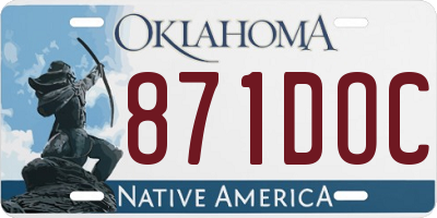 OK license plate 871DOC