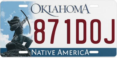 OK license plate 871DOJ