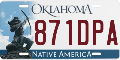 OK license plate 871DPA