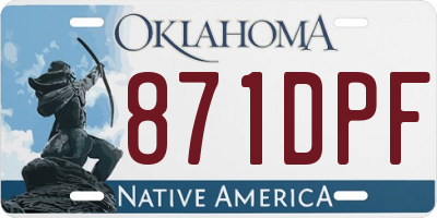 OK license plate 871DPF