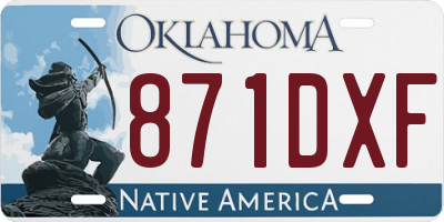 OK license plate 871DXF