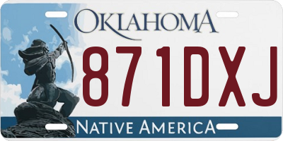 OK license plate 871DXJ