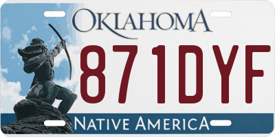 OK license plate 871DYF
