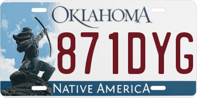 OK license plate 871DYG