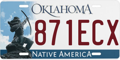 OK license plate 871ECX