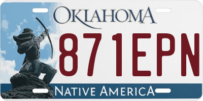OK license plate 871EPN