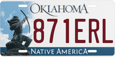 OK license plate 871ERL